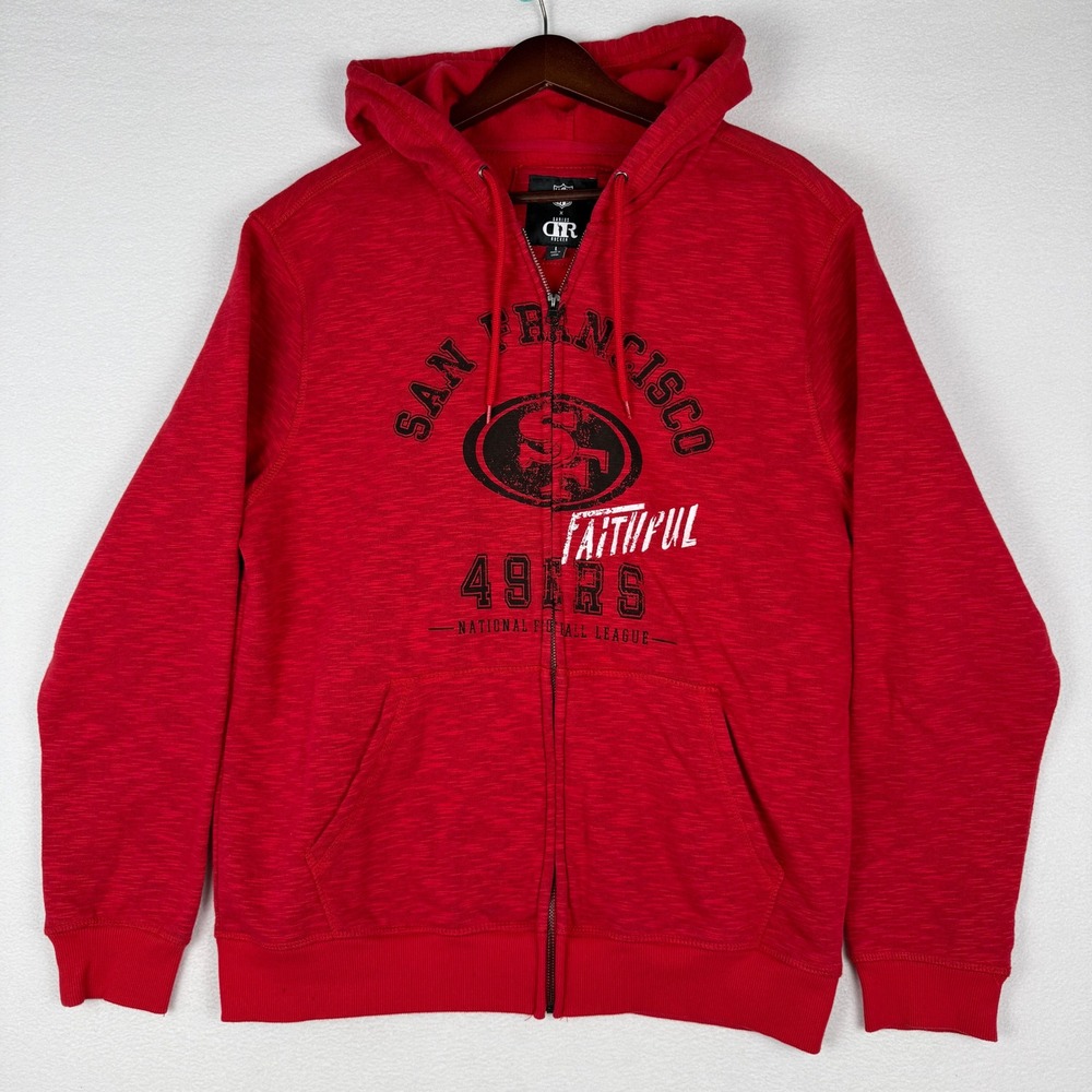 NFL Darius Rucker San Francisco 49ers Red Slub Full Zip Hoodie Mens L Sweatshirt